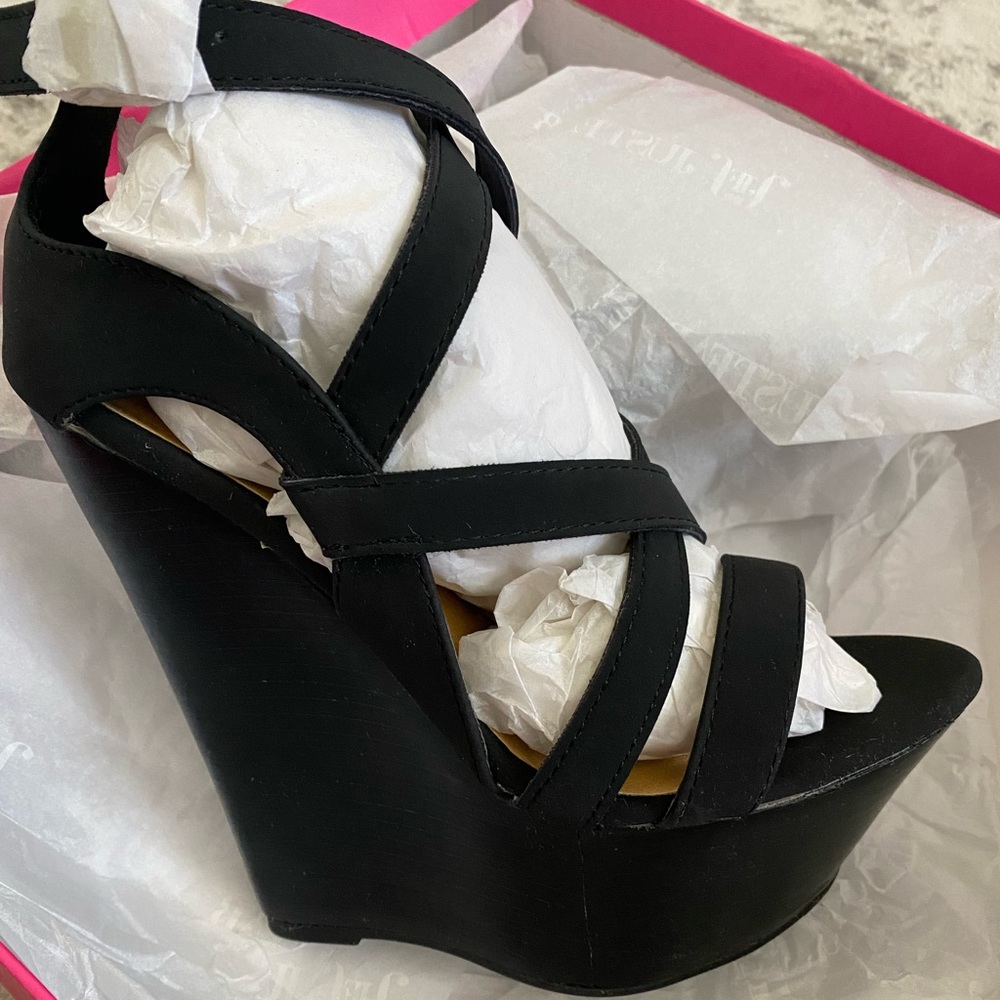 Just Fab Black Wedges